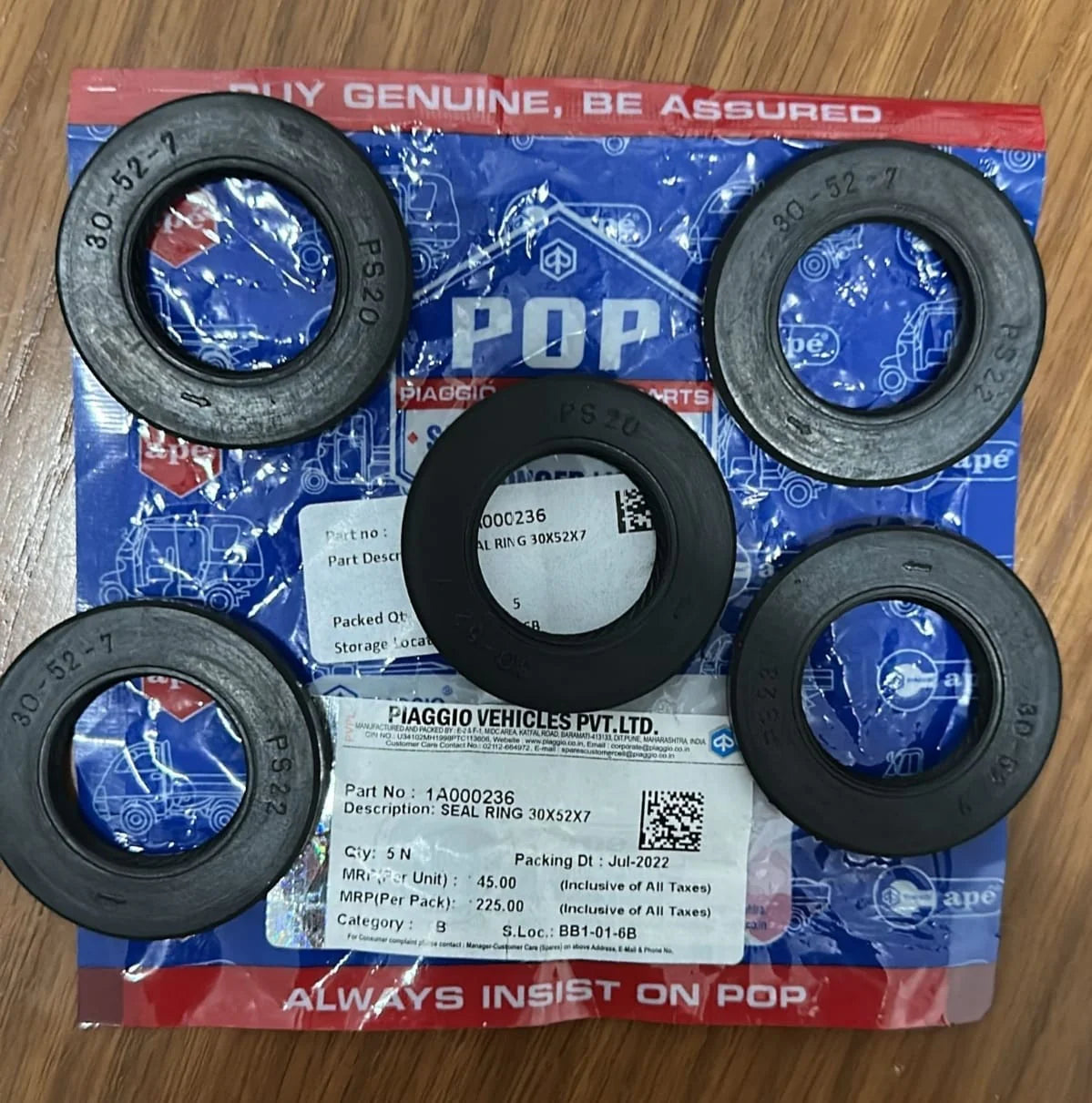 SEAL RING 30X52X7 1A000236