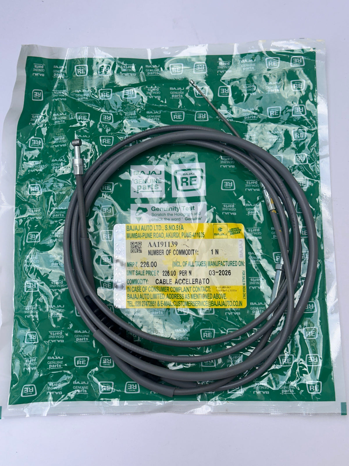 ACC CABLE BAJAJ AA191139